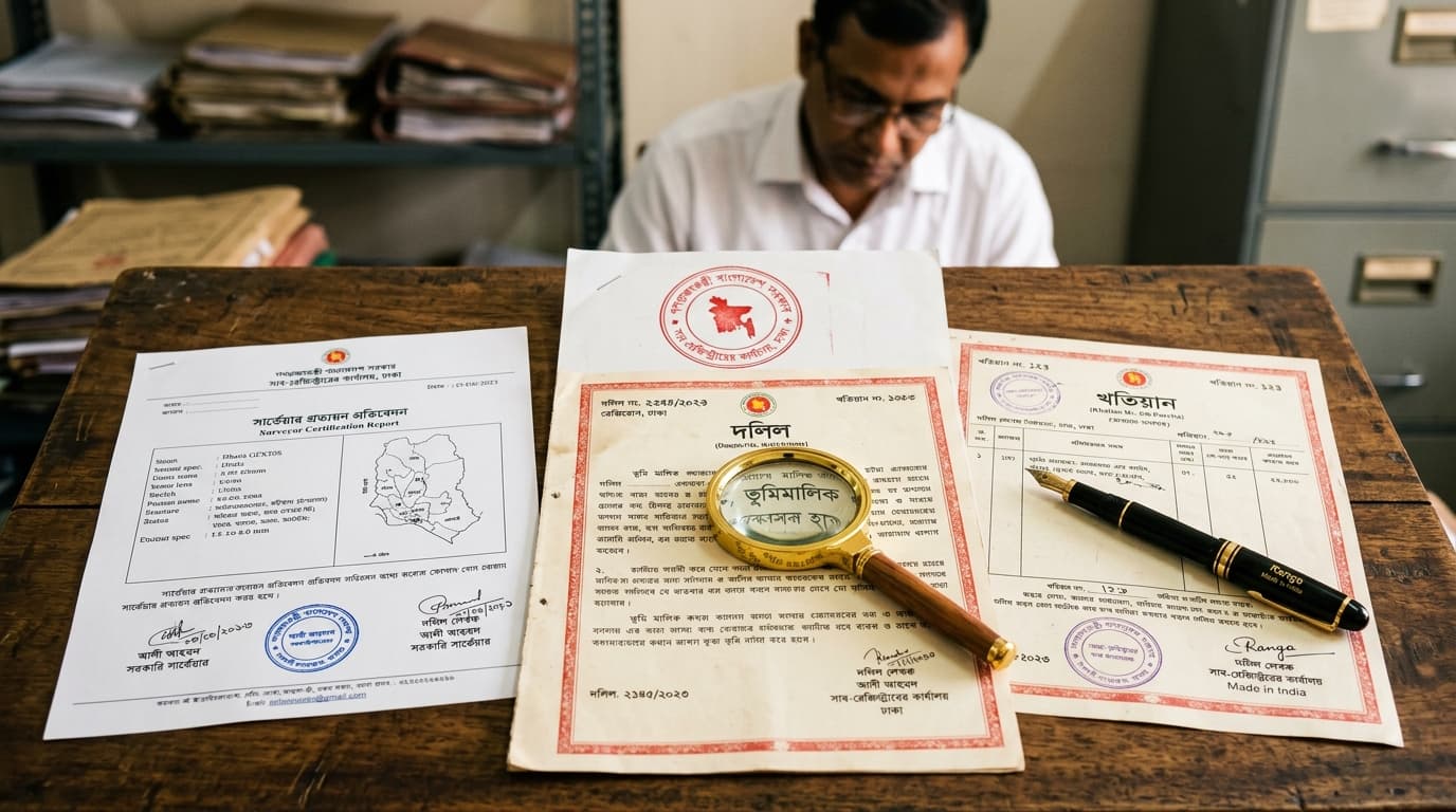 ভূমি রেজিস্ট্রেশন ও দলিল পরচা যাচাই